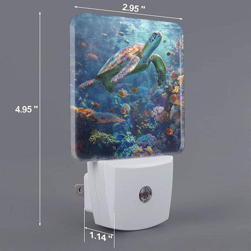 Bshuey Led Night Light, Sea Turtle Decorative Plug in Nightlights,with Smart Auto Dusk to Dawn Night Light for Bedroom