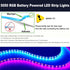 KIKO 6.56ft, 2m 60 5050 Battery Powered Led Strip Lights USB/Battery Operated LED RGB LED Lights Birthday Christmas