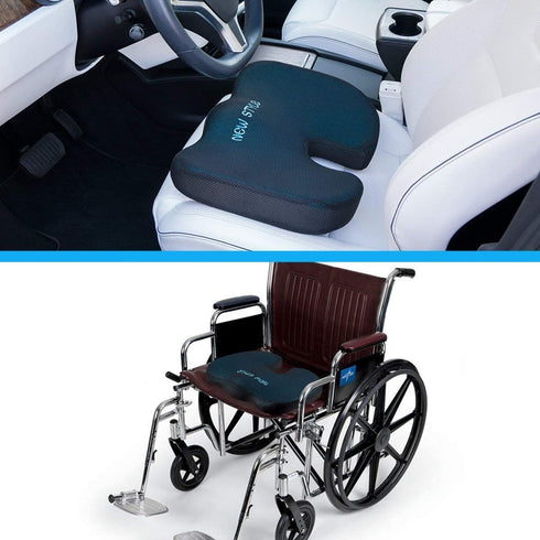 Newstyle Tailbone Coccyx Gel Seat Cushion, Cool Gel Covered Firm Memory Foam Pad for Car, Office Chair and Wheelchair |