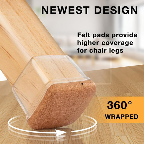 24 1-2/5" 1-4/5") Pcs Extra Large Square Chair Leg Floor Protectors, Silicone Chair Leg Protectors for Hardwood Floors