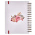 Christian Art Gifts Hardcover Journal, With God All Things Mathew 19:26 Bible Verse, Pink Floral Inspirational Wire Bound Spiral Notebook Elastic Closure Lined Pages w/Scripture, 7 x 8.5