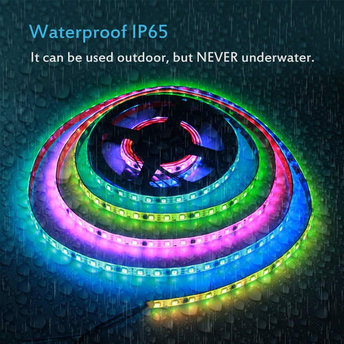 WS2811 12V Programmable 16.4ft 300 IP65 3M ALITOVE Addressable RGB LED Strip LED Pixel Strip Lights LEDs Dream Color
