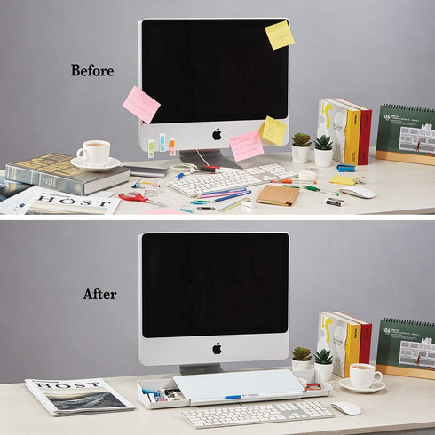 Audio-Visual Direct White Glass Dry Erase - Desktop Organizer & Storage Notepad, Whiteboard