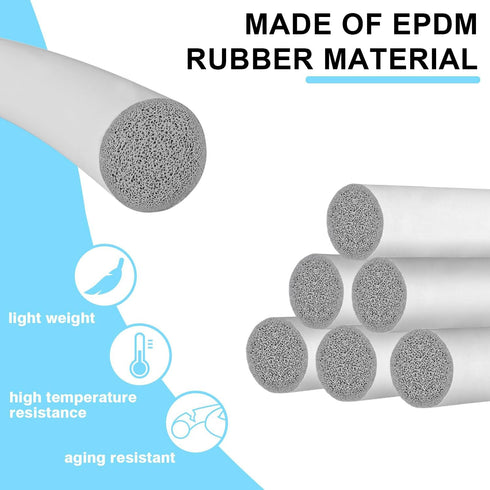 Backer Rod Caulk Saver for Gaps and Joint Filling, EPDM Rubber Backing Rod (1/4" Diameter x 16.4' Length)