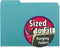 Smead Interior File Folder - 1/3-Cut Tab, Letter Size, Aqua, 100 per Box