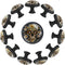 Black Finish Sugar Skull Daisy Printed Drawer Knobs, Stylish Cabinet Hardware for