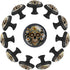 Black Finish Sugar Skull Daisy Printed Drawer Knobs, Stylish Cabinet Hardware for