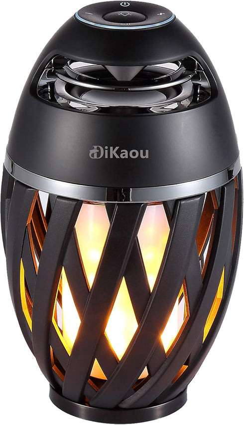 DiKaou LED Flame Outdoor Table Lamp Torch Table Lamp with Blutooth Speaker,