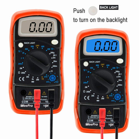 Vpro850L Digital Multimeter, DC AC Voltmeter, Ohm Volt Amp Test Meter with Backlit Display and Insulated Case
