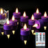 Amagic Flameless Purple Timer Remote Tealights Candles, 3D Black Wick Flickering Tea
