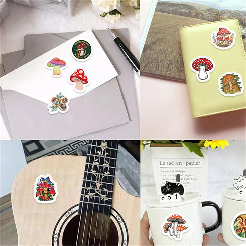 MAQIYI 500Pcs 10 Mushroom Rolls Small Stickers Cute Circle Teacher Supplies Stickers Classroom Designs Motivational