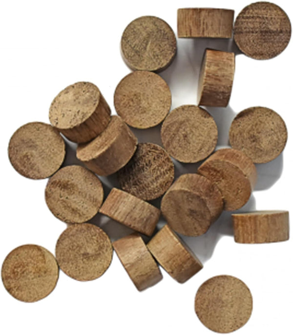 Pinehurst Crafts 1-Inch Walnut Flat Head Plugs, Side/Face Grain, Great for Furniture, Tables, Chairs,
