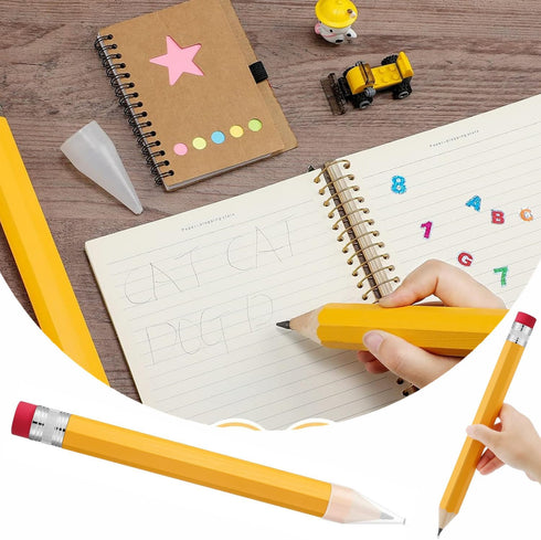 goldhik 13.3'' Wooden Jumbo Pencils, Giant Pencils Funny Big Novelty Pencil With Cap For School Home Office Prop