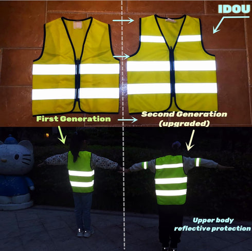High Visibility Kids Safety Vest, Toddler Reflective Vest for Cycling & Running, Orange XS