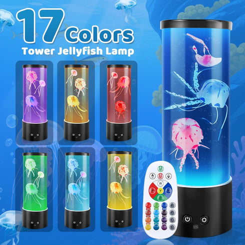 Terigol-X Jellyfish Lamp, Mothers Day Gifts, Table Lamp Jelly Fish Tank for Room Decor, Night Light for Relaxation