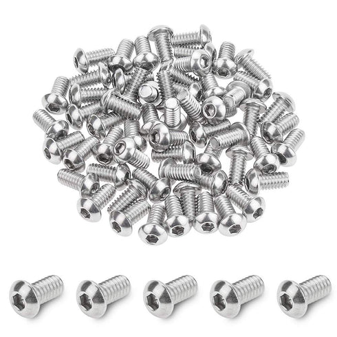 60 Pieces 1/4-20 x 1/2" Hex Button Head Socket Cap Bolts, Stainless Steel 18-8 (304), Full Thread