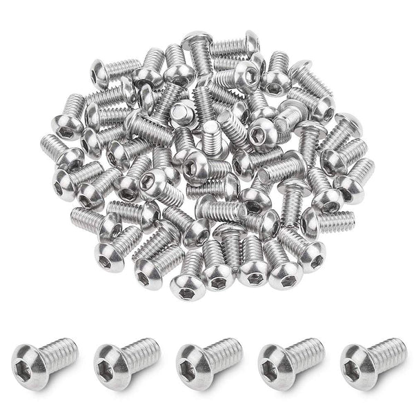 60 Pieces 1/4-20 x 1/2" Hex Button Head Socket Cap Bolts, Stainless Steel 18-8 (304), Full Thread