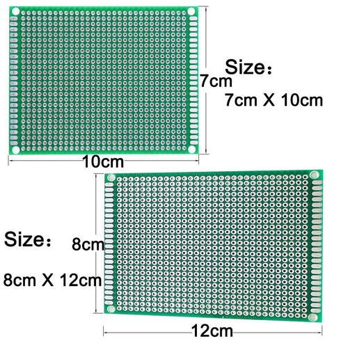 YUNGUI Large PCB Board, 7x10cm and 8x12cm Prototype Printed Circuit Board Soldering Kit (10 Pieces)