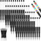 Crtiin 50 Pieces Plastic Beadable Pen Bulk with Black Ink Bead Ballpoint Pen Shaft and 50 Refills for DIY Gift Supplies