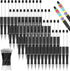 Crtiin 50 Pieces Plastic Beadable Pen Bulk with Black Ink Bead Ballpoint Pen Shaft and 50 Refills for DIY Gift Supplies