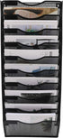 EasyPAG Hanging Wall File Organizer - 10 Tier Mesh Office Mail Paper Holder, Black