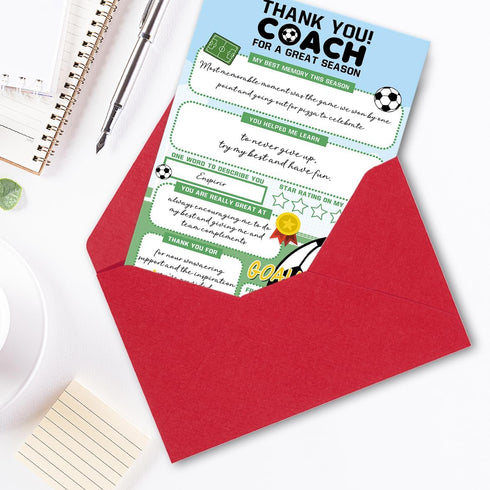 Hongshan Thank You Coach Card,Soccer Coaches Appreciation Gifts for Men Women,Soccer Team Coach Retirement Birthday