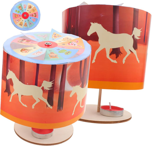 Toddmomy 2pcs DIY Paper Rotary Lantern Kit for Boy Girl Festive Craft