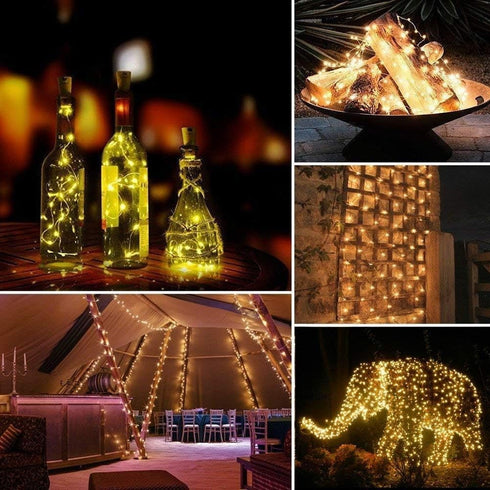 2 Pack 66ft 200LED 8 Lomotech Solar String Lights Outdoor - Total Solar Fairy Lights Waterproof Modes Twinkle Lights
