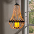BAYN 27H Hanging Candle Chandelier Outdoor, Battery Operated Clear Acrylic Beaded Chandelier with Flickering Led Candle