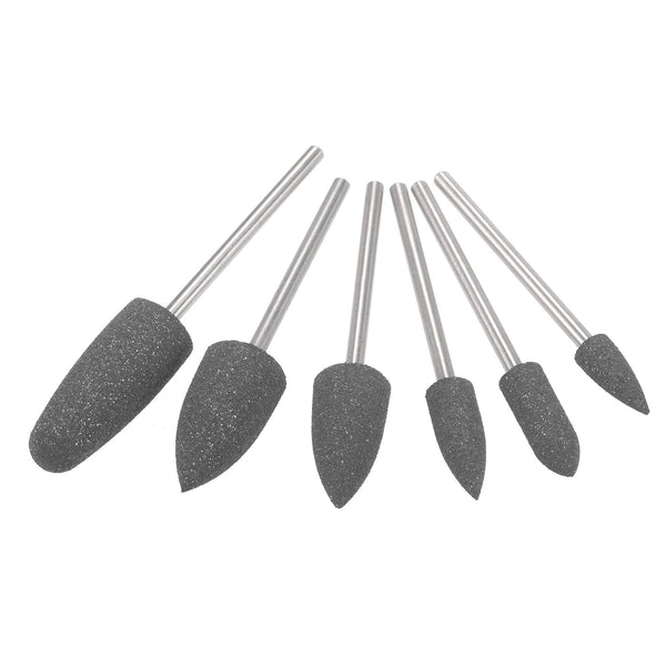 uxcell Mounted Grinding Bits Grinder Heads: Different Head Shapes Silicone Polishing Wheels, Dark Gray 6pcs