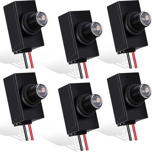 Flutesan 6 Packs Dusk to Dawn Sensor for Outdoor Lighting 100-277V Photoelectric