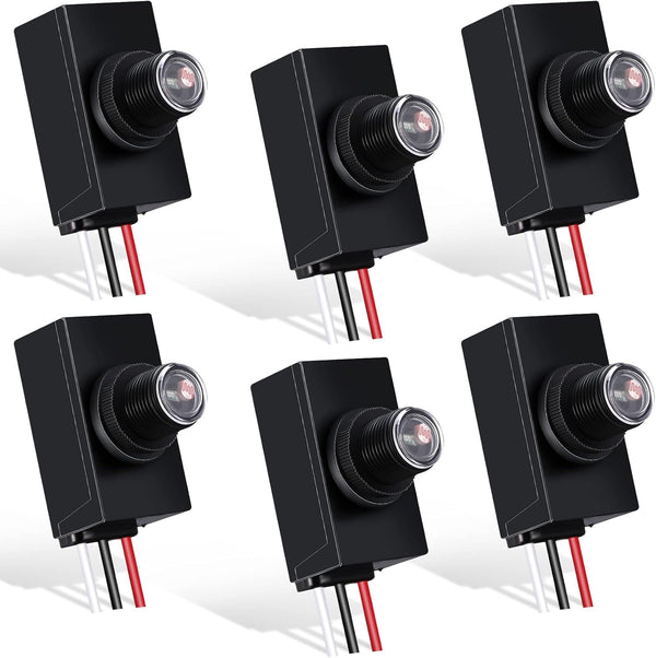 Flutesan 6 Packs Dusk to Dawn Sensor for Outdoor Lighting 100-277V Photoelectric