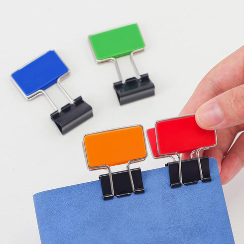 Rectangle Medium Paper Clips, Easy Grip, Assorted Color, 8 Pcs/Set, Office Supplies