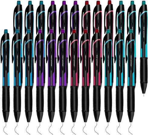 MyLifeUNIT Gel Pens, Black Fine Point 0.5mm Retractable Pens, Super Smooth Writing with Quick-Drying Ink (24 Pack)