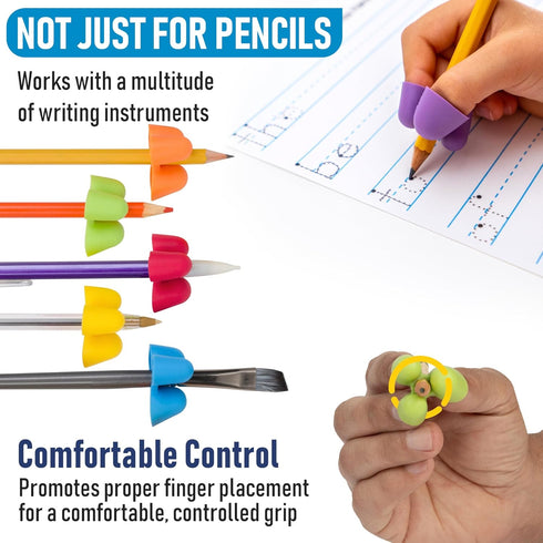 The Pencil Grip Writing Claw, Large Size Grips, Blue and Red, Set of 6 - TPG-21306