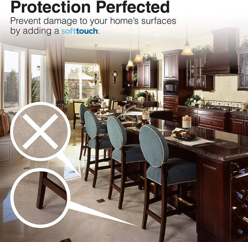 8 Pack 1" SoftTouch Round Nail-On Felt Pads Heavy Duty Furniture Leg Protectors for Hardwood, Tile & Laminate Floors