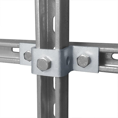 10 Pack - 5 Hole, U Shaped Connector Bracket for 1-5/8" Strut Channel - Heavy Duty, Electro-Galvanized