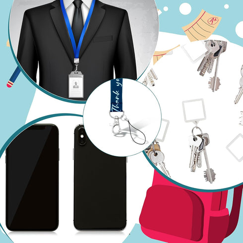 Motipuns 48 Pcs Thank You Gifts Lanyard Bulk for ID Badge Employee Appreciation Gift Keychain Inspirational Lanyards