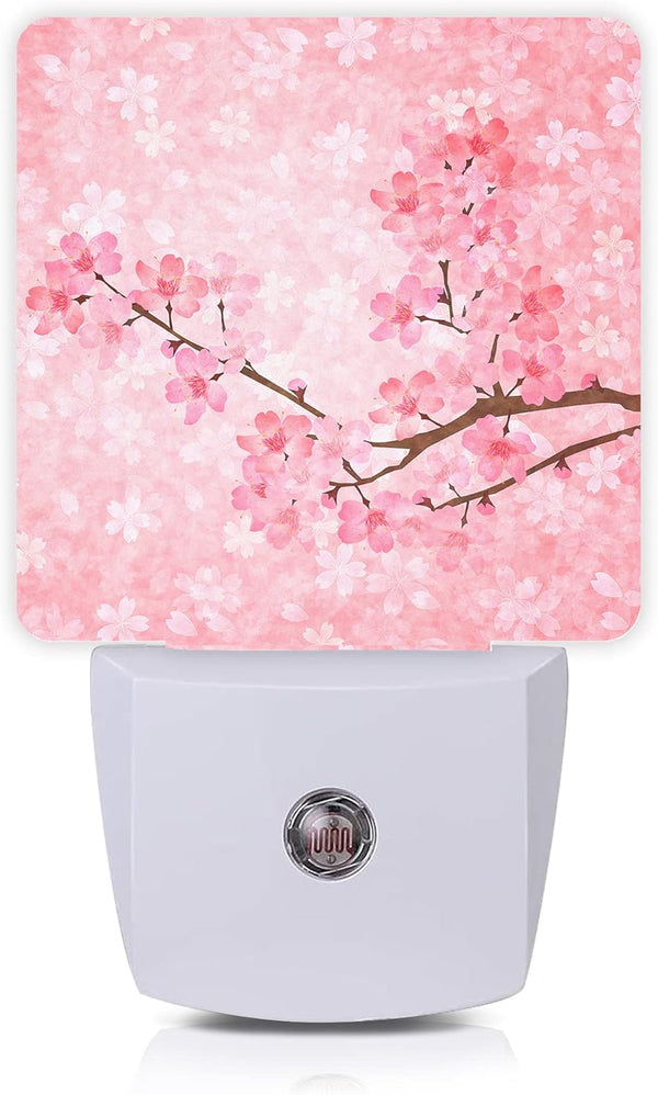 Oeaskly Cherry Blossoms Night Light,Spring Flower Night Lights Plug into Wall with Dusk