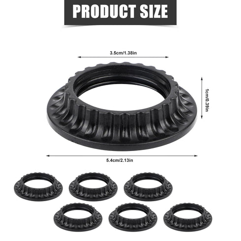 Gosknor 6pcs 1-3/8 Inches E26 Light Socket Shade Rings, Thread Diameter Lamp Shade Retaining Ring Plastic Lamp Shade