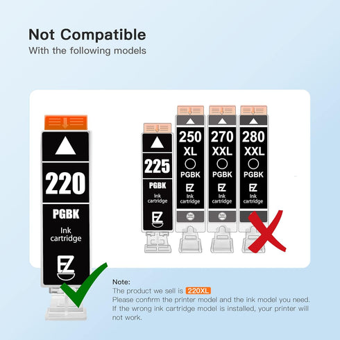 E-Z Ink 10 Pack Compatible Ink Cartridge Replacement for Canon PGI-220 PGI220 CLI-221 CLI221 for PIXMA MX860 MX870