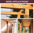 4 PCS Heavy Duty Steel Corner Brackets, 6"x6"x3"L Right Angle Bracket, Metal Joint Timber Connector Support for Wood