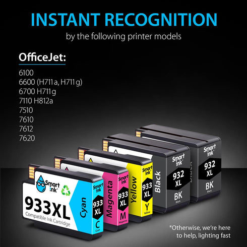 Smart Ink Compatible Ink Cartridge Replacement for HP 932XL 933XL 932 XL 933 (5 Pack Combo) for HP Officejet 6600 6100