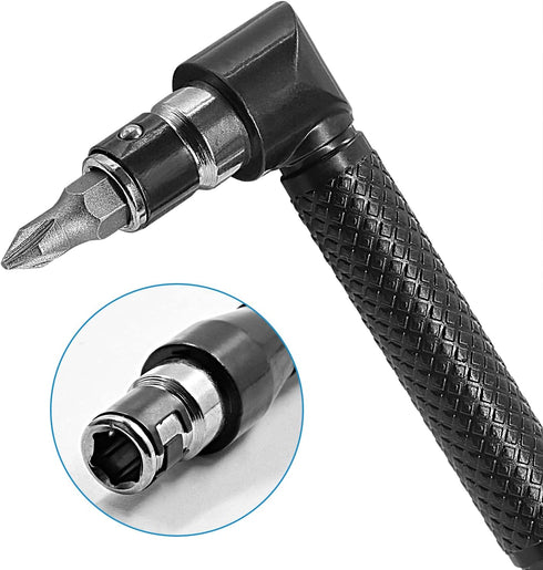 90 Degree Right Angle Driver, 11.6 Inch Bendable & Flexible Screwdriver Extension Soft Shaft and 10pcs Screwdriver Bit