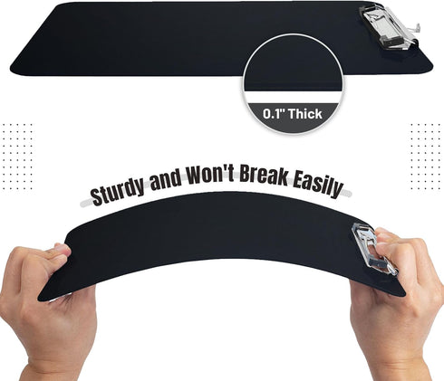 Mr. Pen Plastic Clipboard, Letter Size, Black, Low-Profile Metal Clip with Retractable Hanging Hole, Back to School