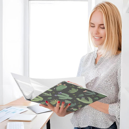 foixnub 3 1.5 Inch 200 3 2 Pack Ring Binder Rings Green Cactus Clipboard Binders Round Ring Binder Holds Sheets