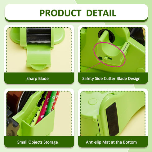 Heat Tape Cut Dispenser with 5 Pieces Multi-Size High Temp Tape, Heat Resistant Sublimation Desk Tape for Industrial