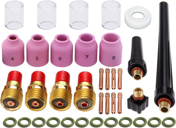 Zinger 37pcs TIG Welding Torch Gas Lens Kit Accessories for DB SR WP 9 20 25, with #10 Cup