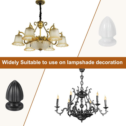 20x33mm 2 M10x1mm PATIKIL Lamp Shade Finial, Pcs Lamp Finials Caps Knob Threaded Base Aluminum Solid Lamp Finial