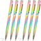 RONRONS 6 Pack Rainbow Slim Retractable Ballpoint Pen - Black Ink Metal Pen for Office School Supplies